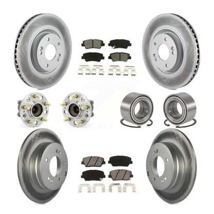 Hub Bearing Coated Disc Brake Rotor Pads Front Rear Kit (10Pc) For Hyundai Azera