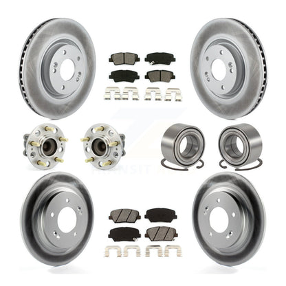 Hub Bearing Coat Brake Rotor Pad Front Rear Kit (10Pc) For Hyundai Azera Limited