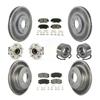 Hub Bearing Coated Brake Rotor Pads Front Rear Kit (10Pc) For 2011 Hyundai Azera