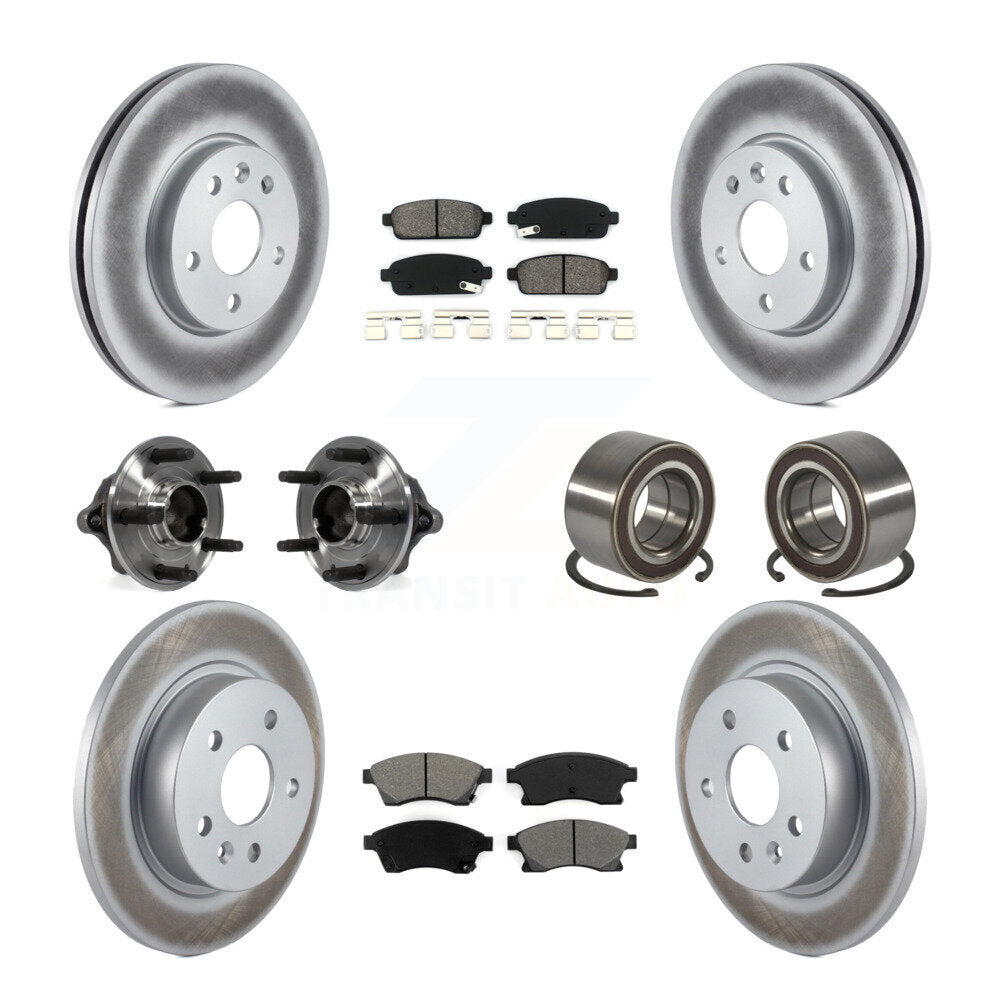Hub Bearing Coated Brake Rotor And Pad Front Rear Kit (10Pc) For Chevrolet Sonic