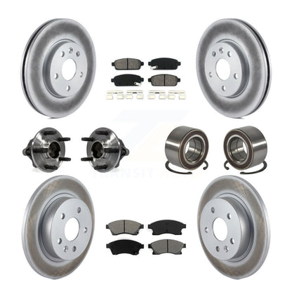 Hub Bearing Coated Brake Rotor And Pad Front Rear Kit (10Pc) For Chevrolet Sonic