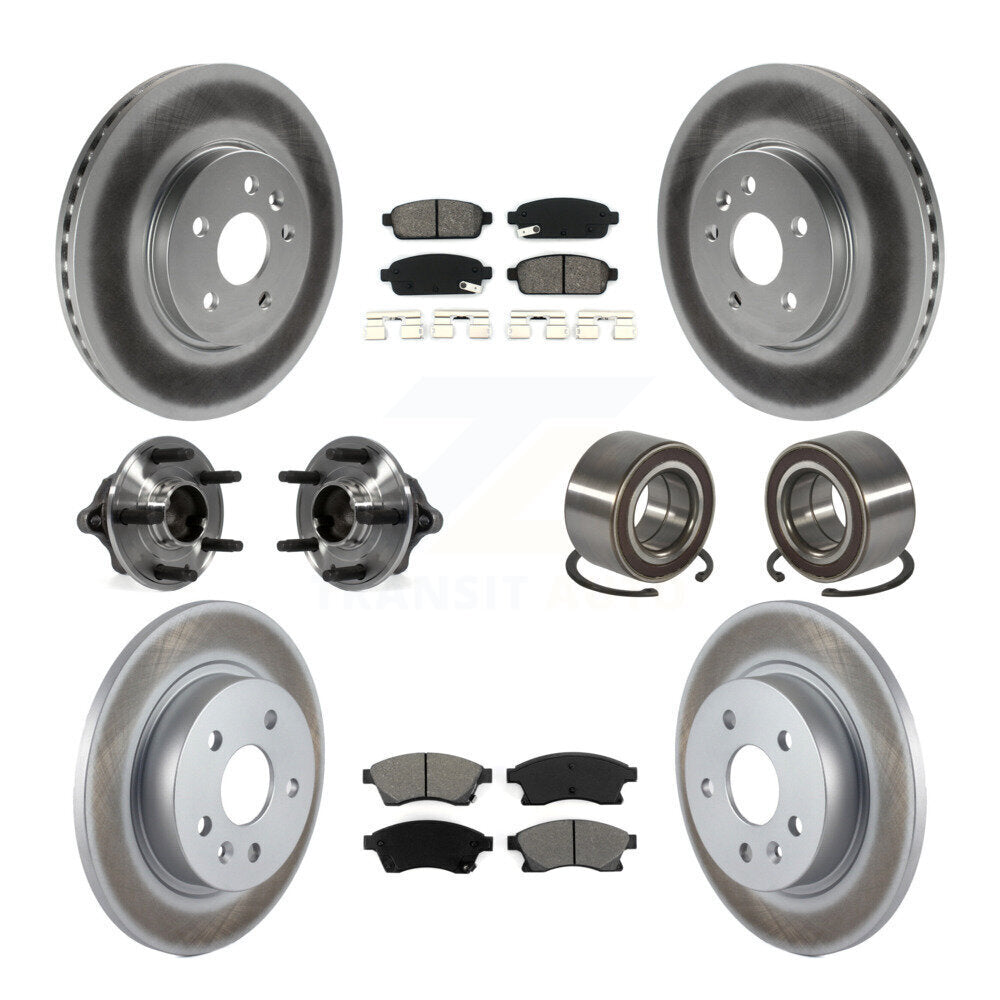 Hub Bearing Coated Brake Rotor Pads Front Rear Kit (10Pc) For Chevrolet Sonic RS