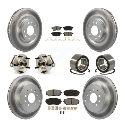 Hub Bearing Coat Brake Rotor Pads Front Rear Kit (10Pc) For 07-15 Mazda CX-9 AWD