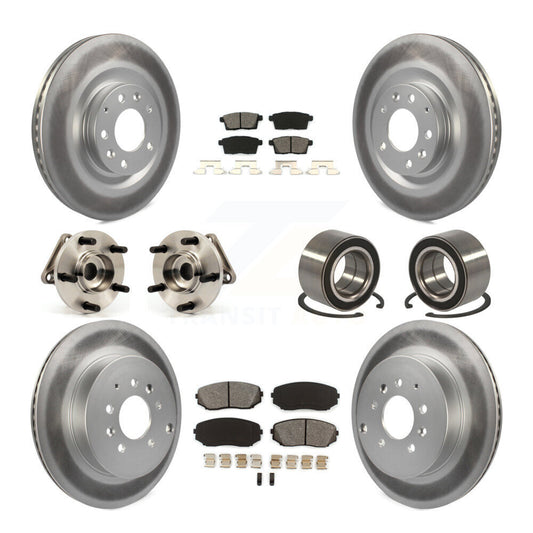 Hub Bearing Coat Brake Rotor Pads Front Rear Kit (10Pc) For 07-15 Mazda CX-9 AWD