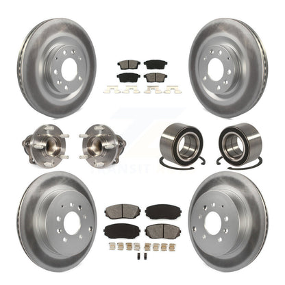 Hub Bearing Coat Brake Rotor Pads Front Rear Kit (10Pc) For 07-15 Mazda CX-9 FWD