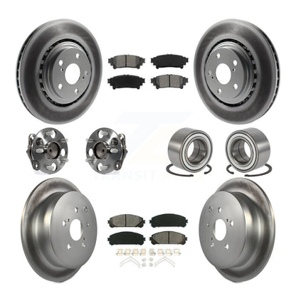 Hub Bearing Coated Brake Rotor & Pad Front Rear Kit (10Pc) For Toyota Sienna FWD