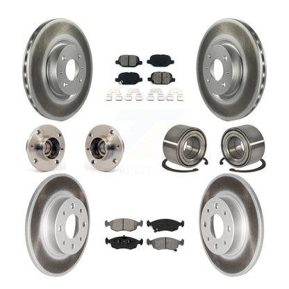 Hub Bearing Coated Disc Brake Rotors And Pads Front Rear Kit (10Pc) For Fiat 500
