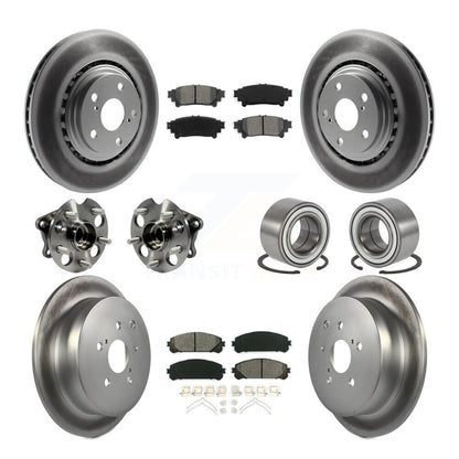 Hub Bearing Coated Brake Rotor & Pad Front Rear Kit (10Pc) For Toyota Sienna AWD