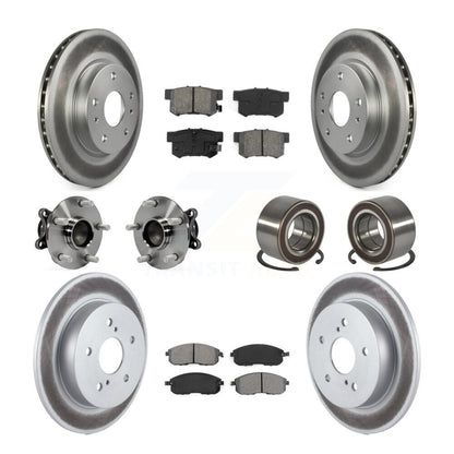 Hub Bearing Coat Brake Rotor Pads Front Rear Kit (10Pc) For 08-13 Suzuki SX4 FWD