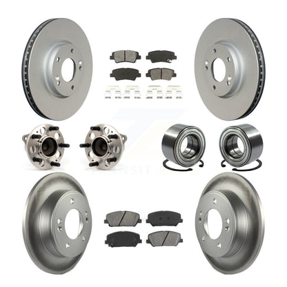 Hub Bearing Coated Brake Rotor & Pads Front Rear Kit (10Pc) For Hyundai Veloster