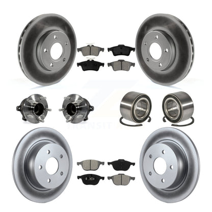 Hub Bearing Coated Disc Brake Rotor And Pad Front Rear Kit (10Pc) For Ford C-Max