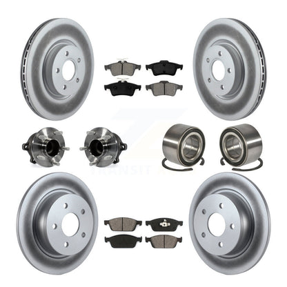 Hub Bearing Coated Disc Brake Rotor & Pads Front Rear Kit (10Pc) For Ford Escape