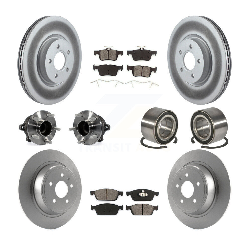 Hub Bearing Coated Brake Rotor Pad Front Rear Kit (10Pc) For Ford Escape Lincoln