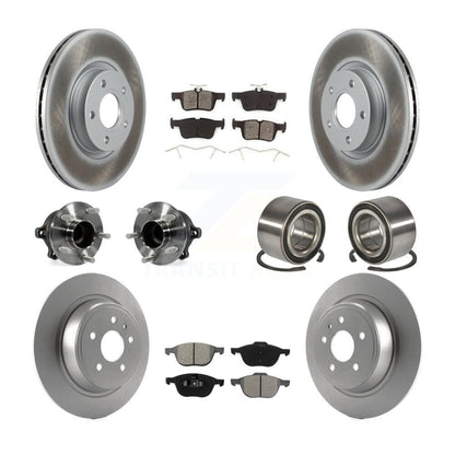 Hub Bearing Coated Disc Brake Rotor & Pads Front Rear Kit (10Pc) For Ford Escape
