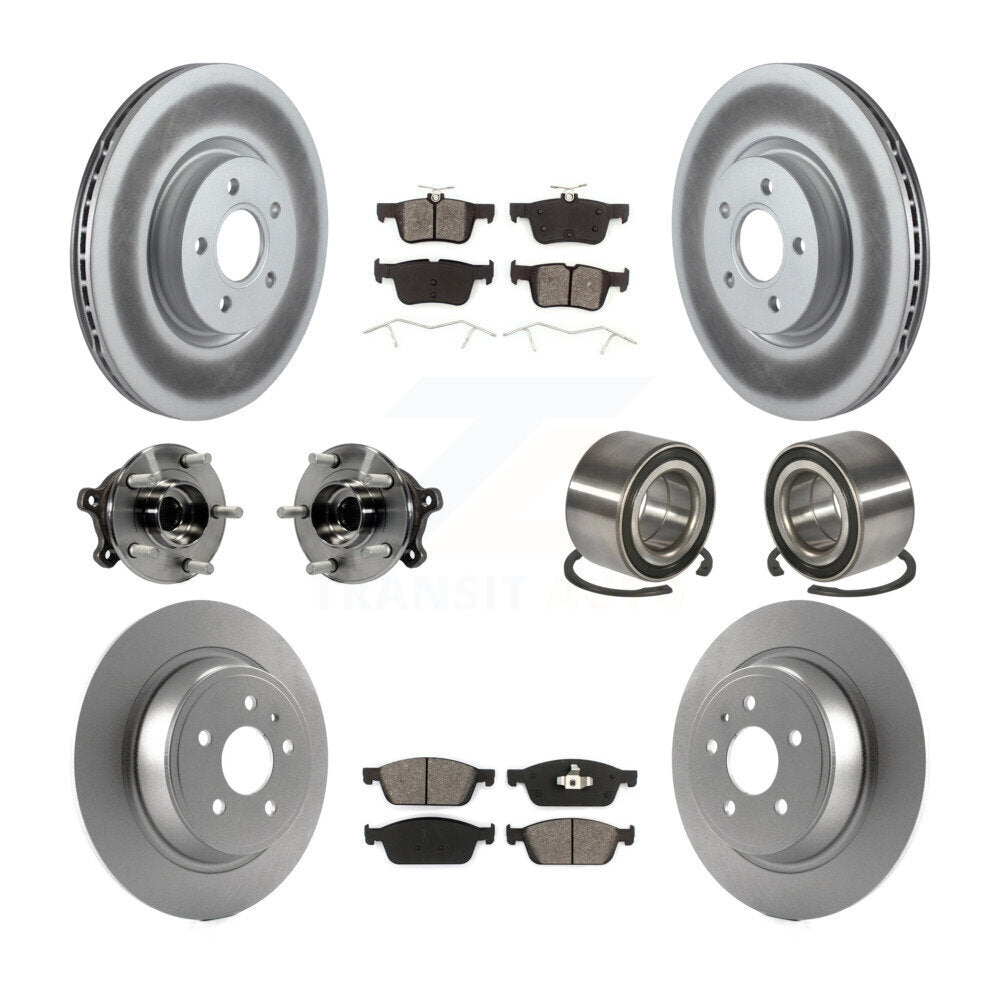 Hub Bearing Coated Brake Rotor Pad Front Rear Kit (10Pc) For Ford Escape Lincoln