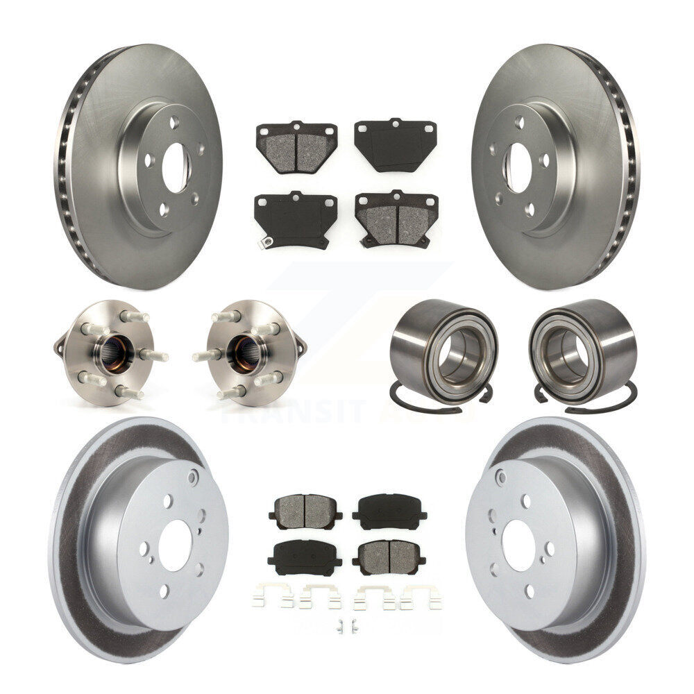 Hub Bearing Coat Brake Rotor Pad Front Rear Kit (10Pc) For Toyota Matrix Pontiac