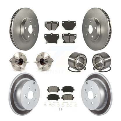 Hub Bearing Coat Brake Rotor Pad Front Rear Kit (10Pc) For Toyota Matrix Pontiac