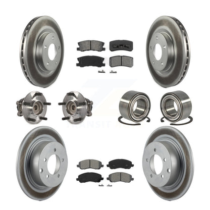 Hub Bearing Coat Brake Rotor Pad Front Rear Kit (10Pc) For 12 Mitsubishi RVR FWD