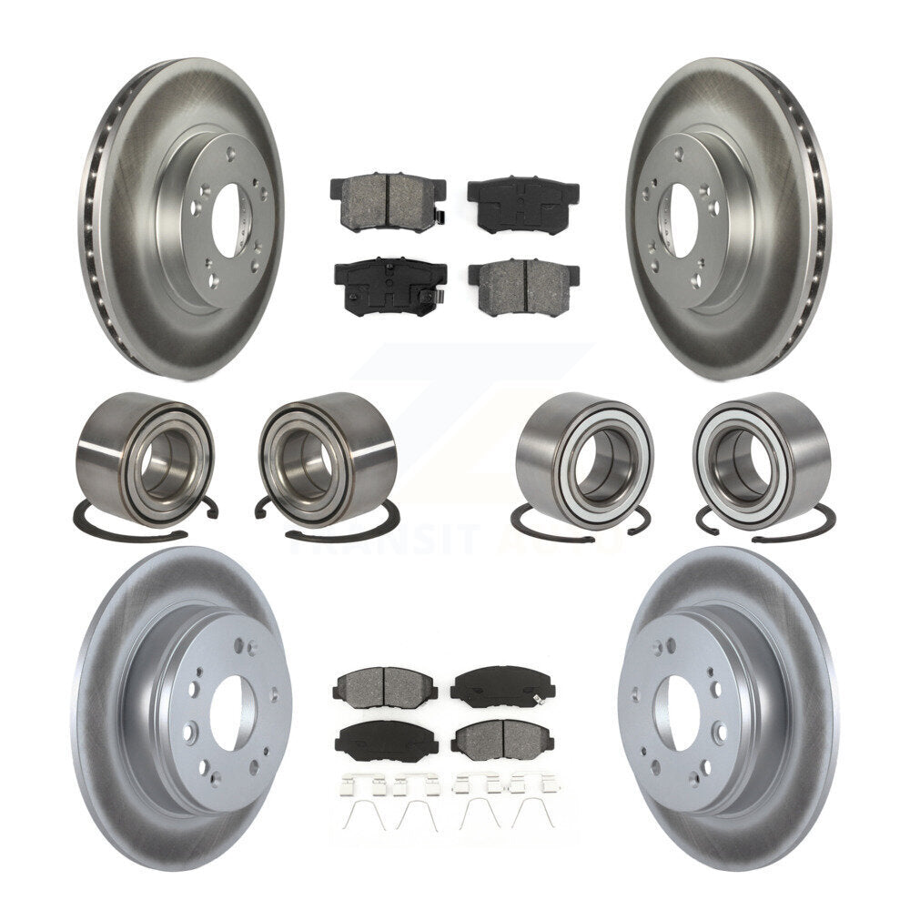 Bearings Coated Disc Brake Rotors And Pads Front Rear Kit (10Pc) For Honda CR-V