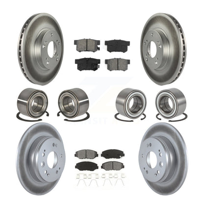 Bearings Coated Disc Brake Rotors And Pads Front Rear Kit (10Pc) For Honda CR-V