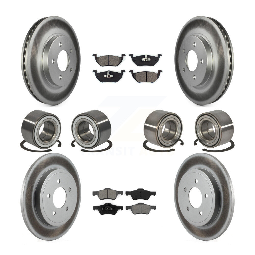 Bearing Coat Brake Rotor Pad Front Rear Kit (10Pc) For Ford Escape Mazda Tribute