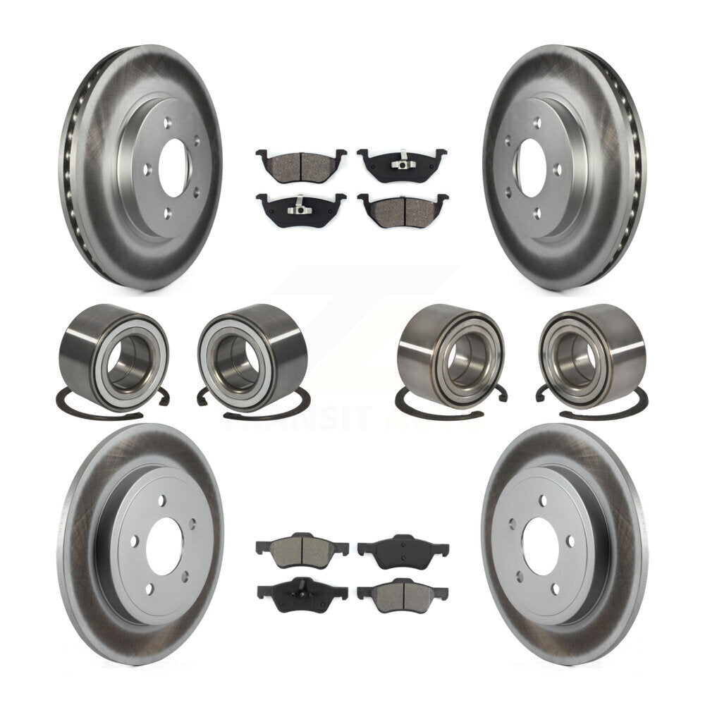 Bearing Coated Brake Rotor And Pad Front Rear Kit (10Pc) For Ford Escape Mercury