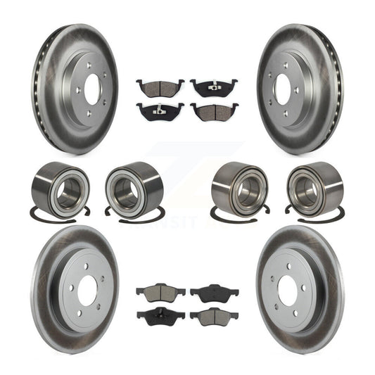 Bearing Coated Brake Rotor And Pad Front Rear Kit (10Pc) For Ford Escape Mercury