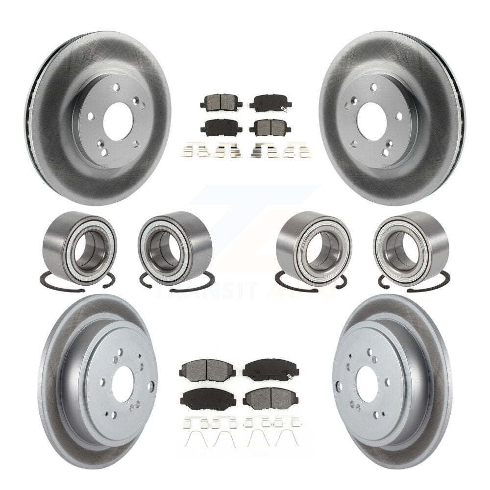 Bearing Coated Brake Rotor & Pad Front Rear Kit (10Pc) For 2003-2004 Honda Pilot