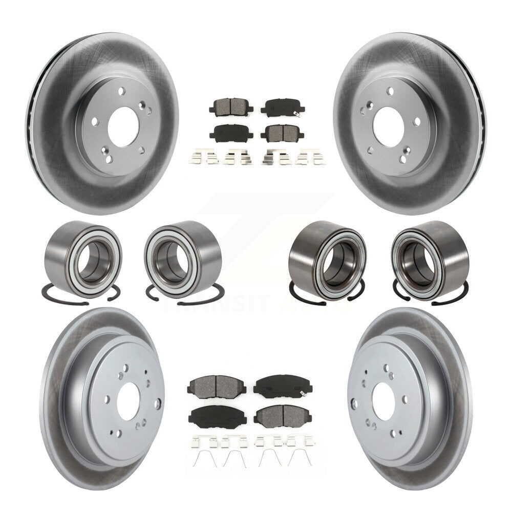 Bearing Coated Brake Rotor & Pad Front Rear Kit (10Pc) For 2005-2008 Honda Pilot