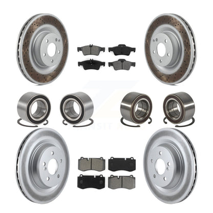 Bearing Coated Disc Brake Rotor Pad Front Rear Kit (10Pc) For Mercedes-Benz S350