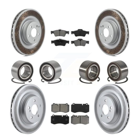 Bearing Coated Disc Brake Rotor Pad Front Rear Kit (10Pc) For Mercedes-Benz S350