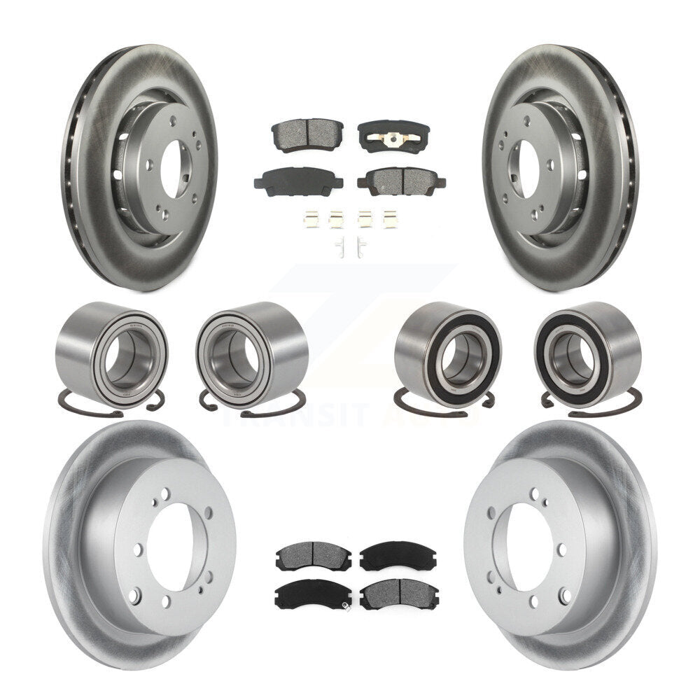 Bearing Coat Brake Rotor Pads Front Rear Kit (10Pc) For Mitsubishi Outlander AWD