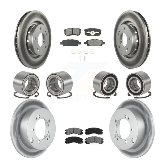 Bearing Coat Brake Rotor Pads Front Rear Kit (10Pc) For Mitsubishi Outlander AWD