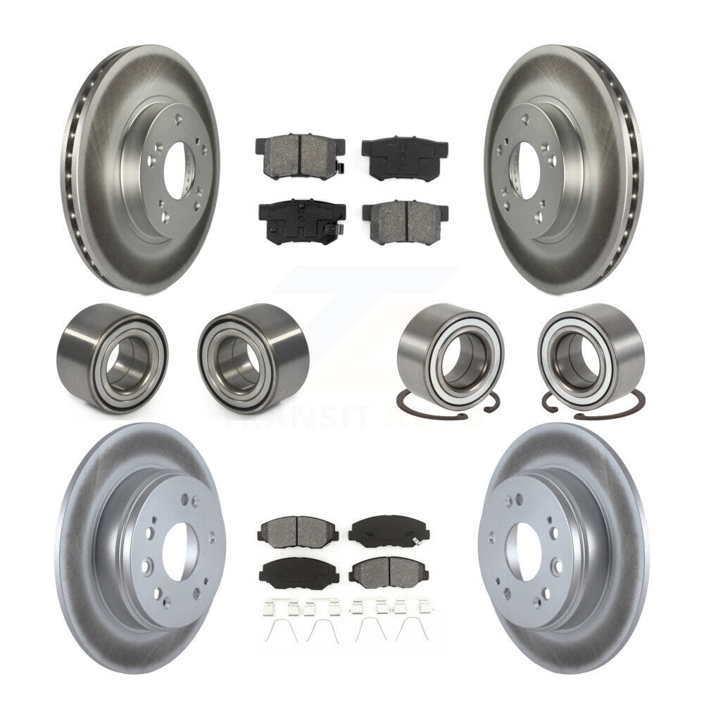 Bearings Coated Disc Brake Rotors And Pads Front Rear Kit (10Pc) For Honda CR-V