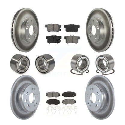 Bearings Coated Disc Brake Rotors And Pads Front Rear Kit (10Pc) For Honda CR-V