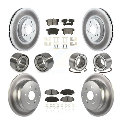 Bearing Coated Brake Rotor & Pads Front Rear Kit (10Pc) For 2005-2006 Honda CR-V