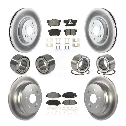 Bearing Coated Brake Rotor & Pads Front Rear Kit (10Pc) For 2005-2006 Honda CR-V