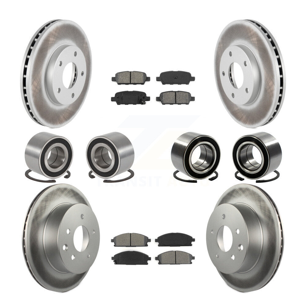 Bearing Coat Brake Rotor Pads Front Rear Kit (10Pc) For 05-06 Nissan X-Trail FWD