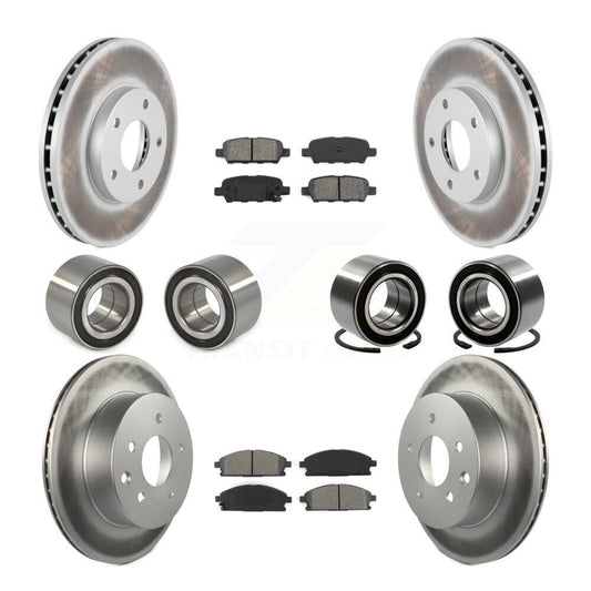 Bearing Coated Disc Brake Rotor And Pad Front Rear Kit (10Pc) For Nissan X-Trail
