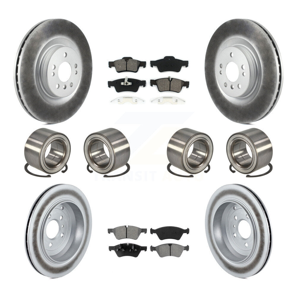 Bearing Coat Brake Rotor Pad Front Rear Kit (10Pc) For Mercedes-Benz ML350 ML550