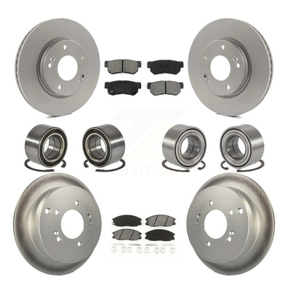Bearing Coated Brake Rotor & Pads Front Rear Kit (10Pc) For Hyundai Santa Fe 4WD