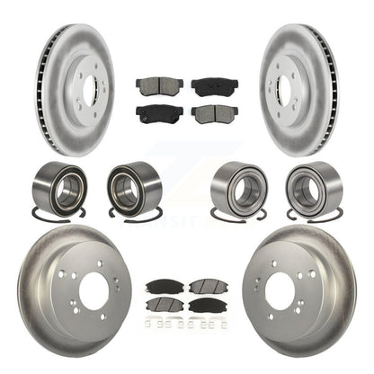 Bearing Coated Brake Rotor & Pads Front Rear Kit (10Pc) For Hyundai Santa Fe 4WD