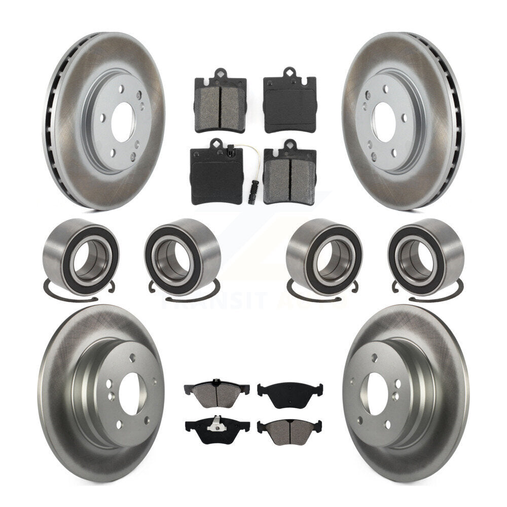 Bearing Coated Disc Brake Rotor Pad Front Rear Kit (10Pc) For Mercedes-Benz E320