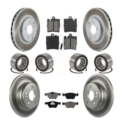 Bearing Coated Disc Brake Rotor Pad Front Rear Kit (10Pc) For Mercedes-Benz E320