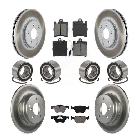Bearing Coated Disc Brake Rotor Pad Front Rear Kit (10Pc) For Mercedes-Benz E320