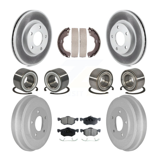 Bearing Coated Brake Rotor Pads Shoe Front Rear Kit (10Pc) For Ford Escape Mazda