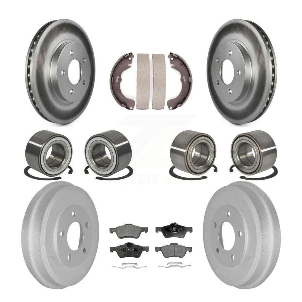 Bearing Coated Brake Rotor Pads Shoe Front Rear Kit (10Pc) For Ford Escape Mazda