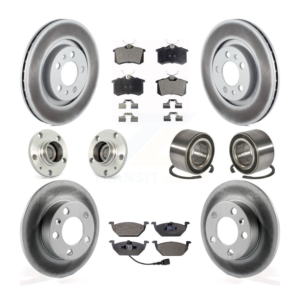 Hub Bearing Coated Brake Rotor & Pad Front Rear Kit (10Pc) For Volkswagen Beetle