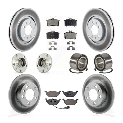 Hub Bearing Coated Brake Rotor & Pad Front Rear Kit (10Pc) For Volkswagen Beetle