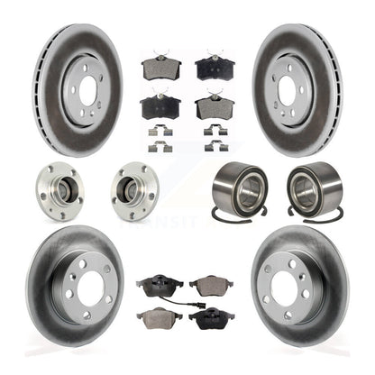 Hub Bearing Coated Brake Rotor & Pad Front Rear Kit (10Pc) For Volkswagen Beetle